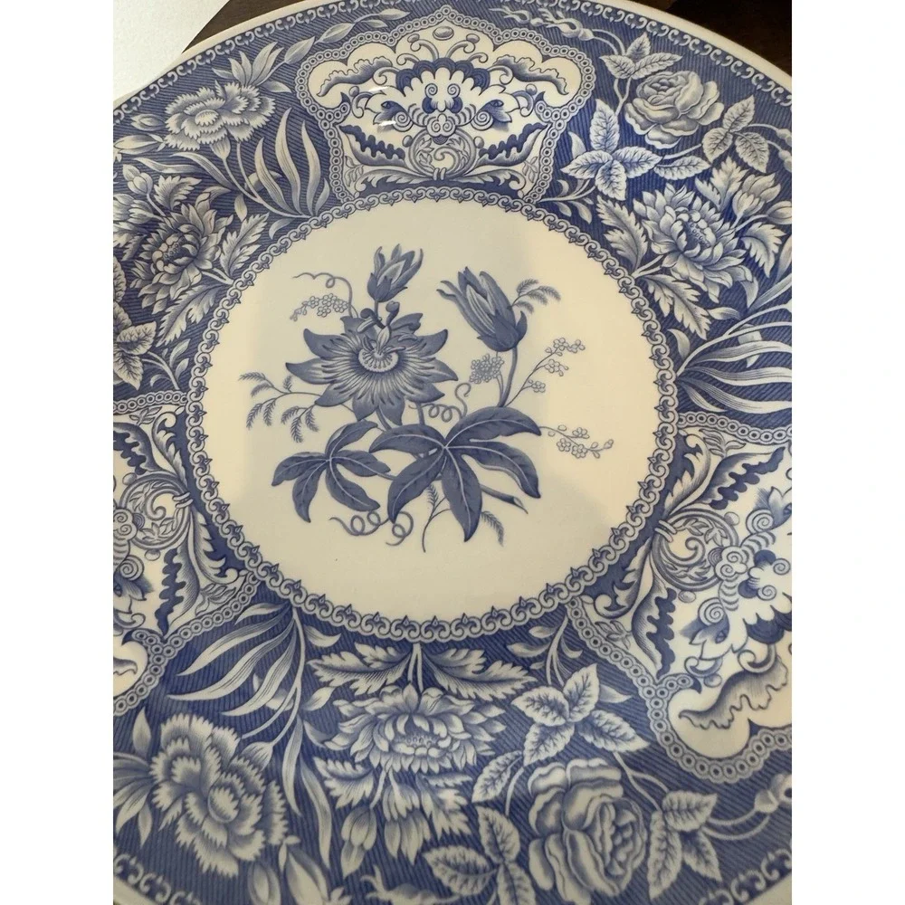 Set Of 5 Spode Blue Room Collection Dinner Plates All Floral.